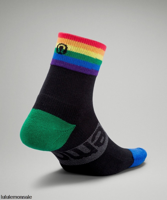 Lululemon Damen DELULU439 | Lululemon Deutschland Black Daily Stride Mid-crew Socke Rainbow